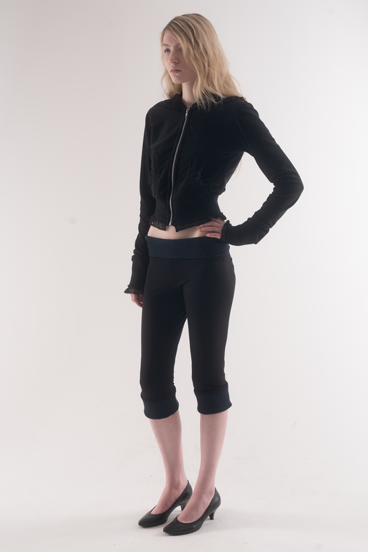Nowhere zip up hoodie - black