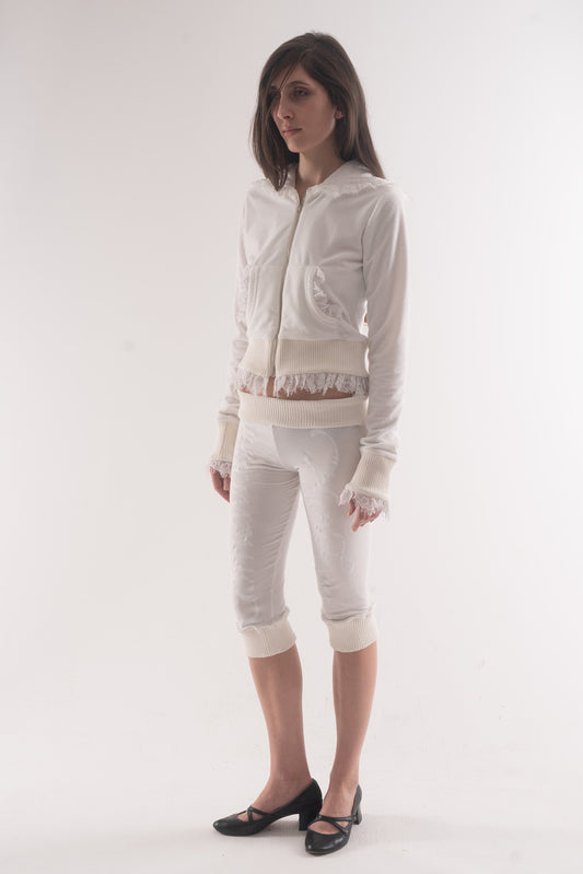 Nowhere zip up hoodie - White