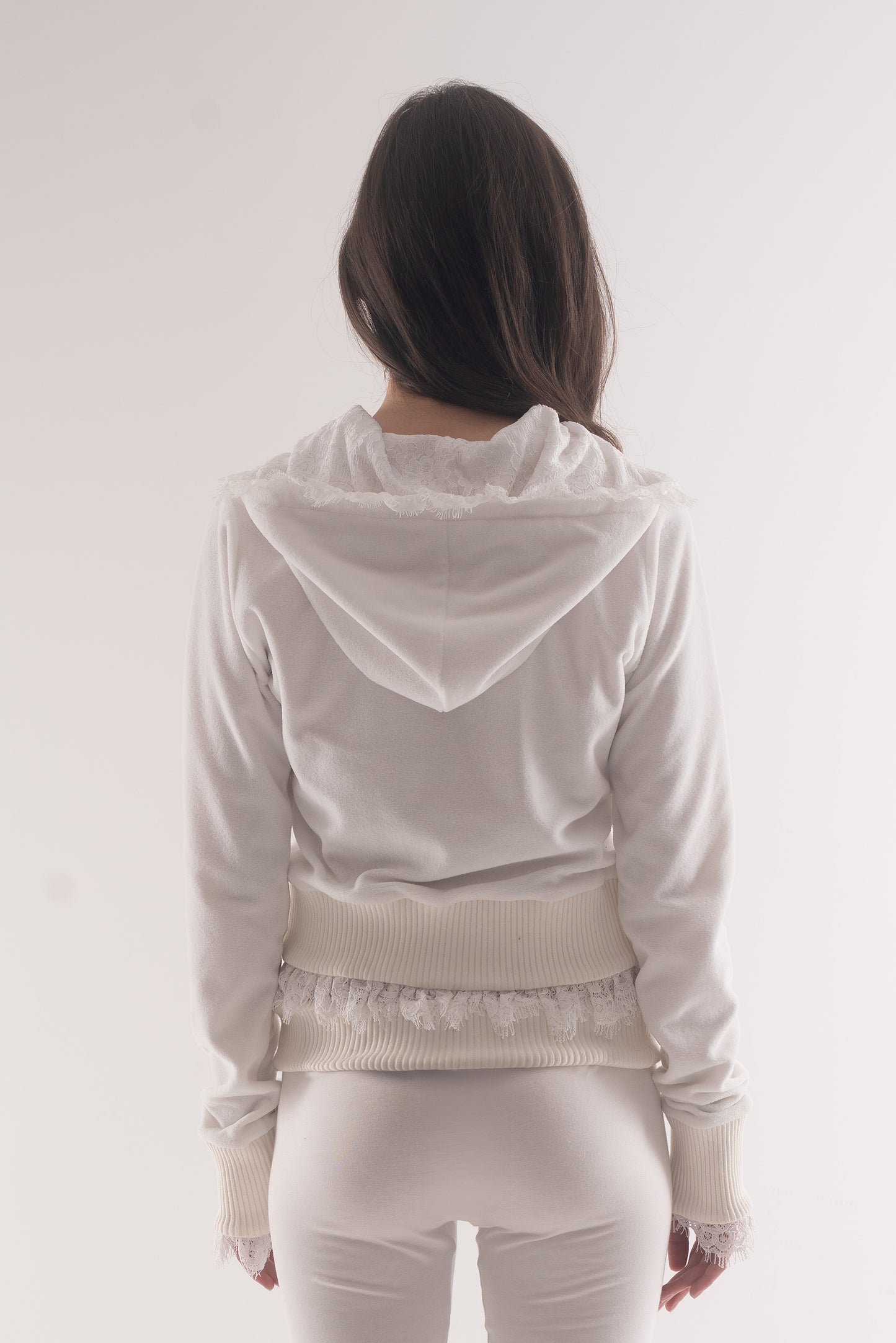 Nowhere zip up hoodie - White